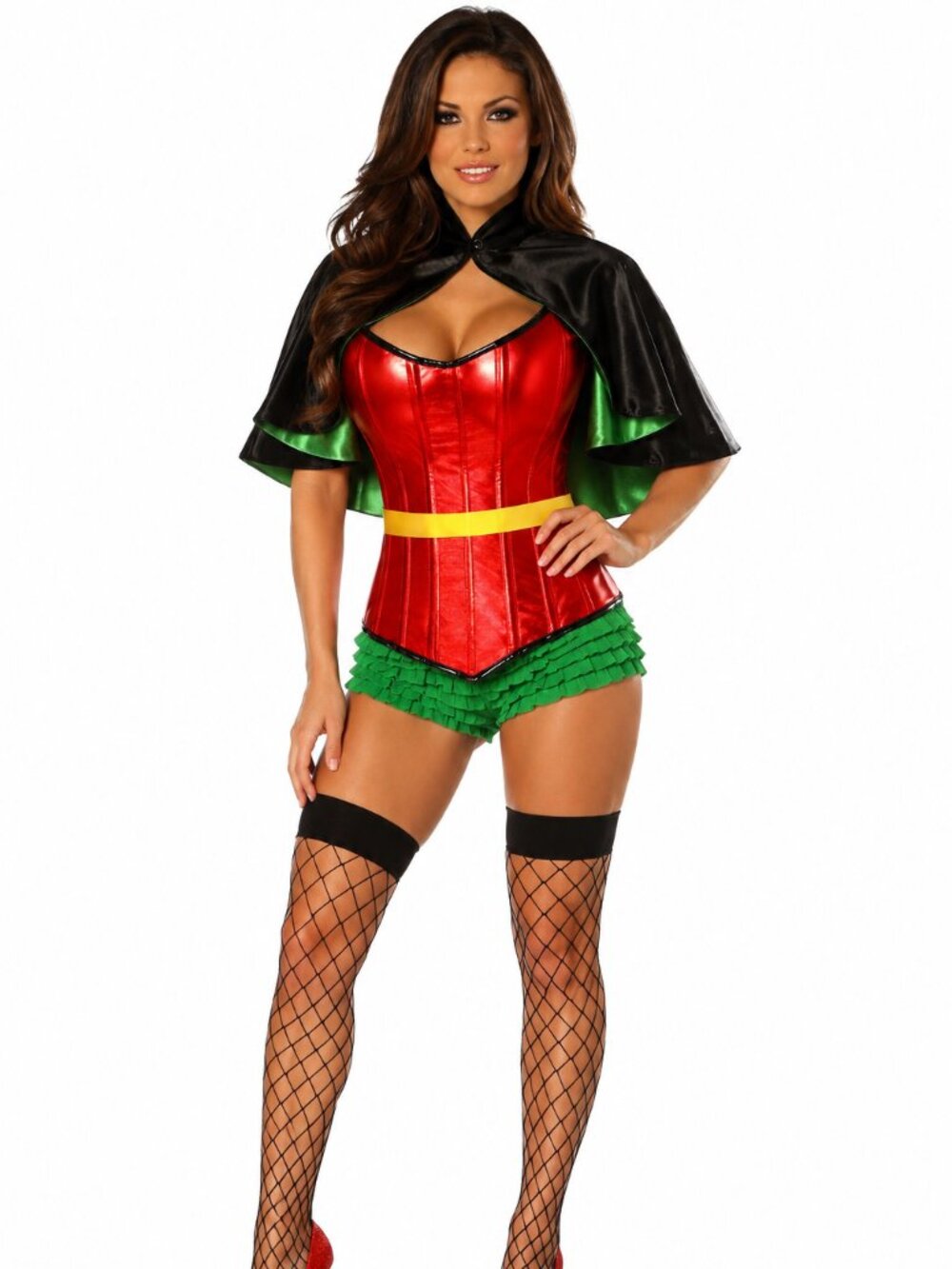 Sexy Multicolor Superhero Sidekick Corset Costume